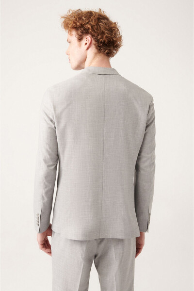 Men's Grey Unlined Double Breasted Jacket - 9