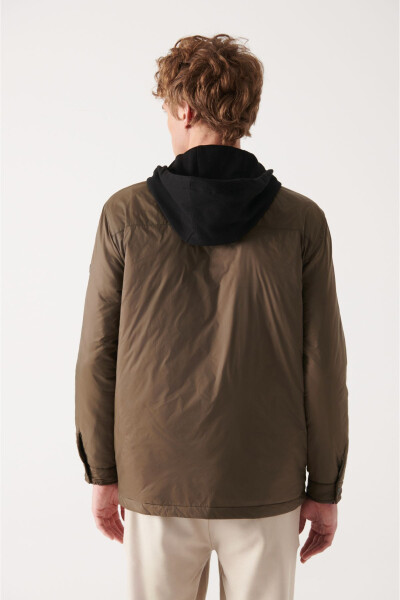 Men's Haki Hooded Jacket - 4