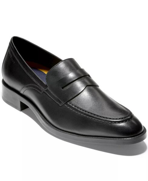 Men's Hawthorne Slip-On Leather Penny Loafers Black - 1