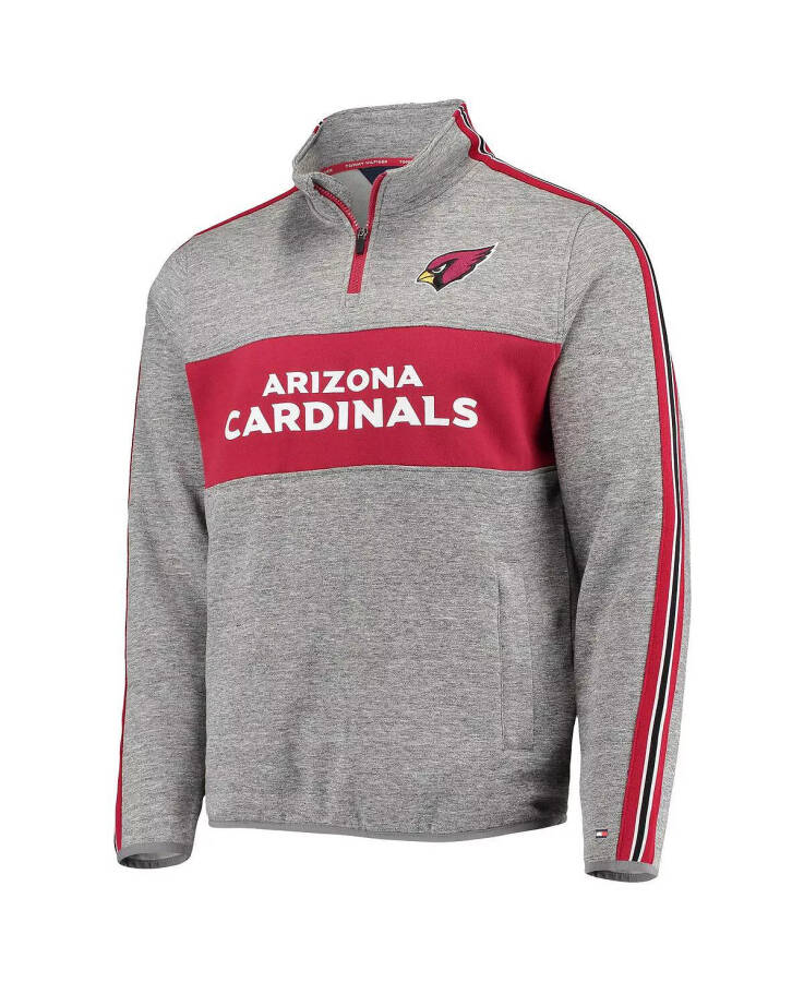 Men's Heathered Gray Arizona Cardinals Mario Quarter-Zip Jacket - 3