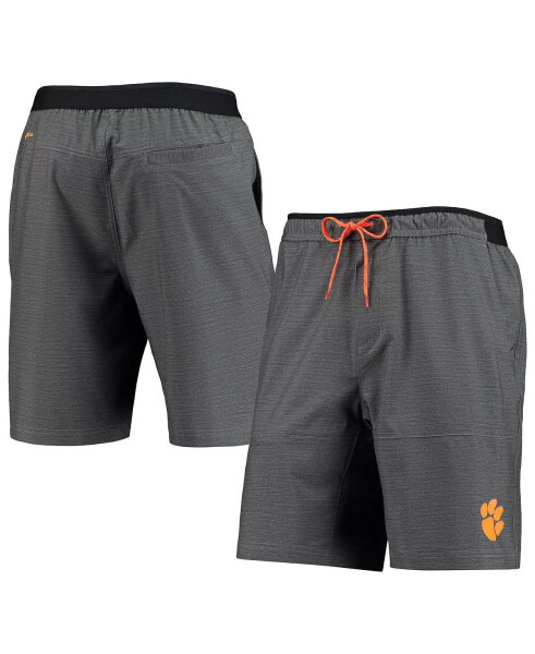 Men's Heathered Gray Clemson Tigers Twisted Creek Omni-Shield Shorts - 1