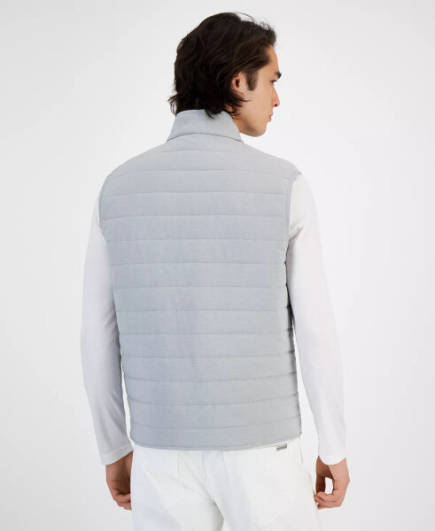 Men's Heathered Quilted Zip Stand-Collar Vest, Created for Modazone Casual Grey Heather - 2