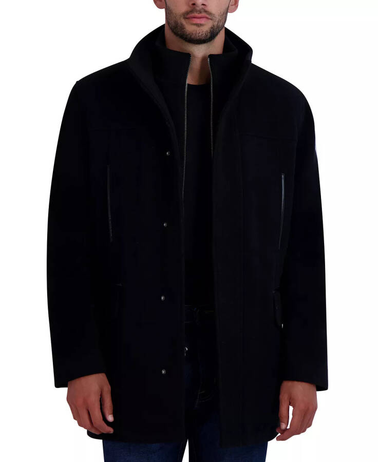 Men's Heavy Plush Car Coat Black - 4