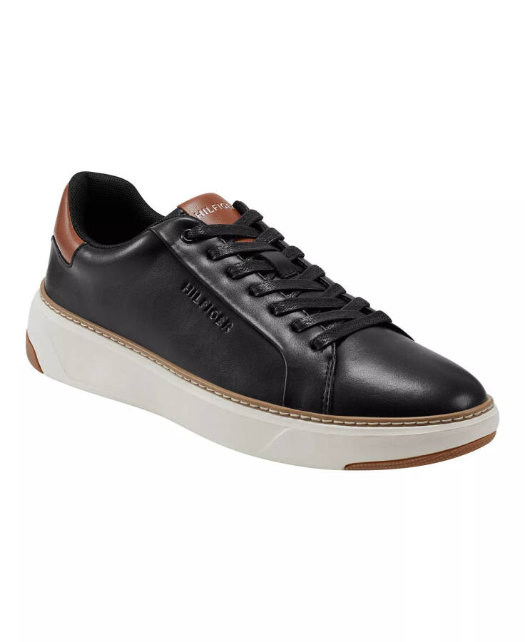 Men's Hines Lace Up Casual Sneakers Black, Cognac - 6