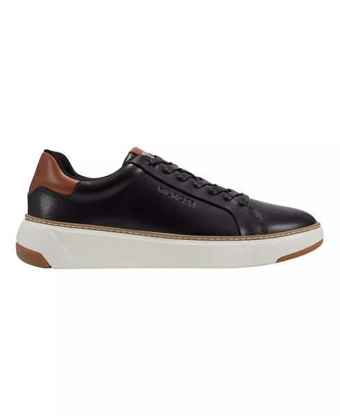 Men's Hines Lace Up Casual Sneakers Black, Cognac - 7