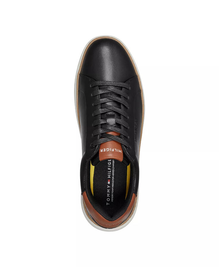 Men's Hines Lace Up Casual Sneakers Black, Cognac - 9