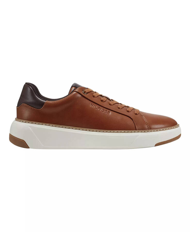 Men's Hines Lace Up Casual Sneakers Cognac, Dark Brown - 7