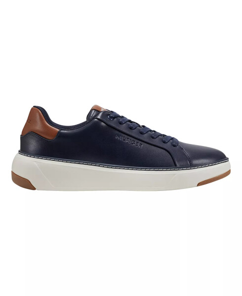 Men's Hines Lace Up Casual Sneakers Navy, Cognac - 7