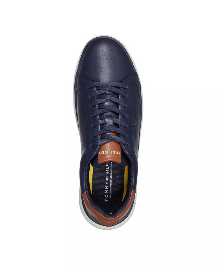 Men's Hines Lace Up Casual Sneakers Navy, Cognac - 9