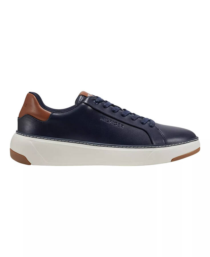 Men's Hines Lace Up Casual Sneakers Navy, Cognac - 2