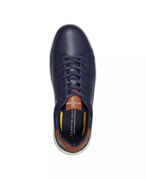 Men's Hines Lace Up Casual Sneakers Navy, Cognac - 4