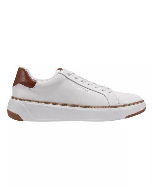 Men's Hines Lace Up Casual Sneakers White, Cognac - 7