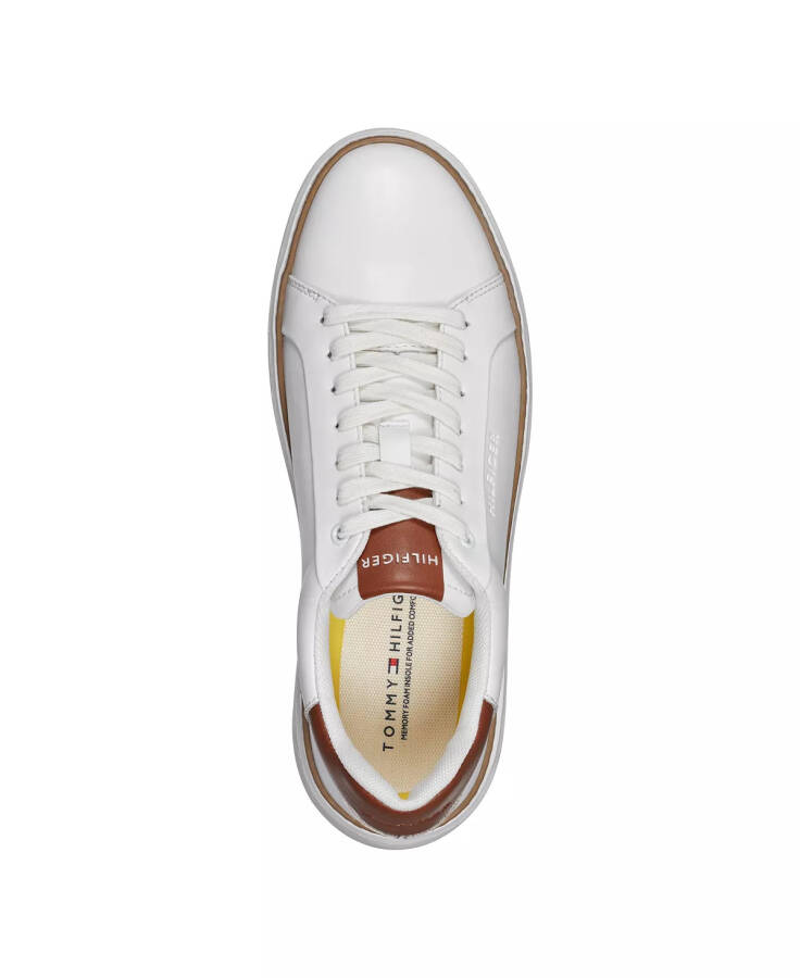 Men's Hines Lace Up Casual Sneakers White, Cognac - 9