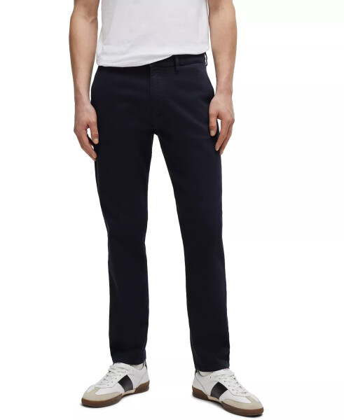 Men's Honeycomb-Structured Tapered-Fit Trousers Dark Blue - 1