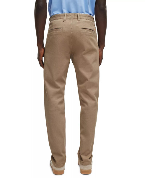 Men's Honeycomb-Structured Tapered-Fit Trousers Open Brown - 6