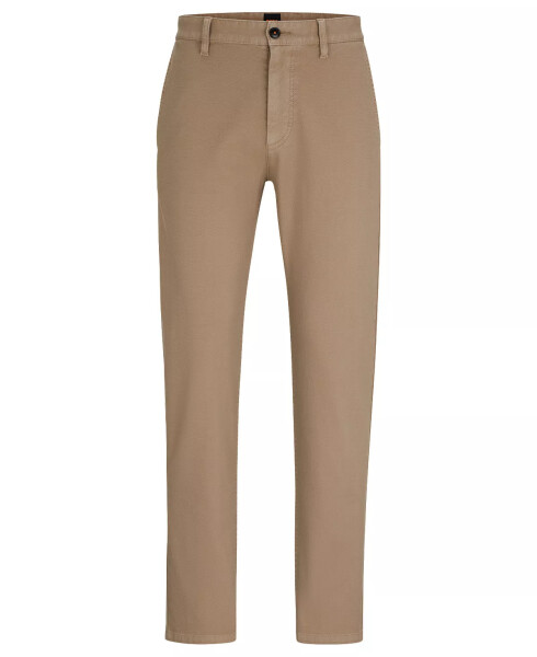 Men's Honeycomb-Structured Tapered-Fit Trousers Open Brown - 8