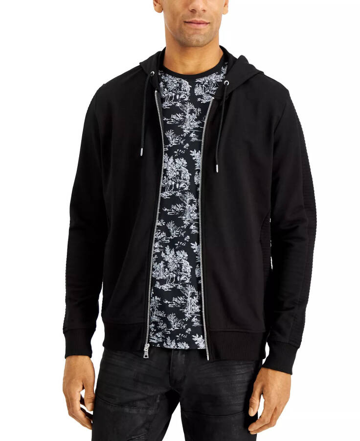 Men's INC Fortune Full Zip Hoodie, Created for Modazone Deep Black - 3