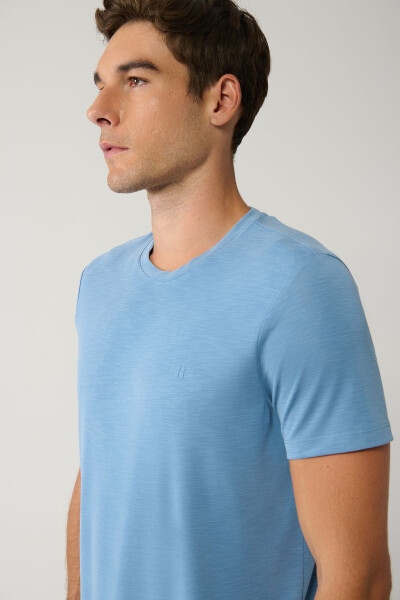 Men's Indigo T-Shirt Soft Touch Crew Neck Regular Fit B001031 - 7