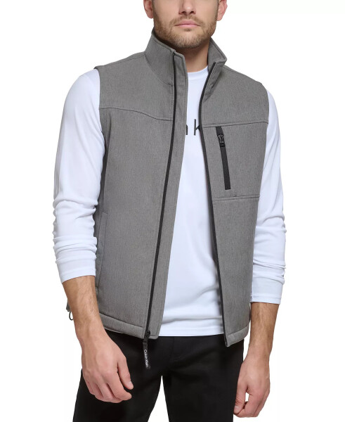 Men's Infinite Stretch Soft Shell Vest Light Grey Heather - 3