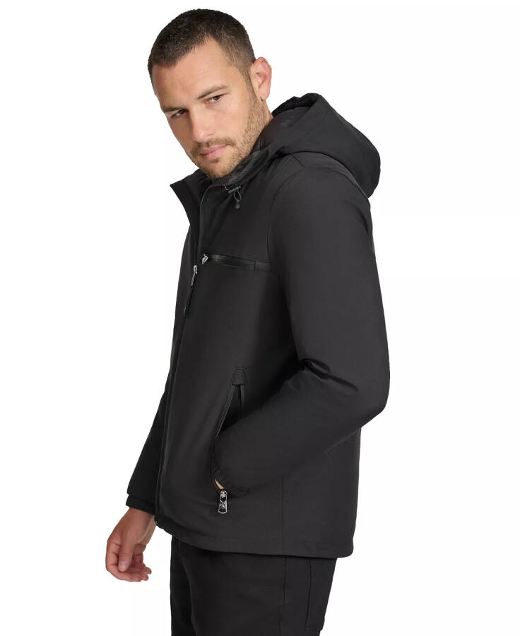 Men's Infinite Stretch Water-Resistant Hooded Jacket Black - 3