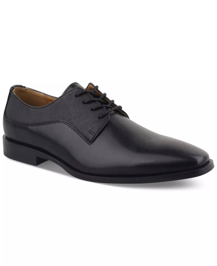 Men's Jackson Pointy Toe Mixed Texture Dress Shoe, Created for Modazone Black - 1