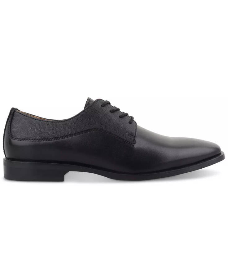 Men's Jackson Pointy Toe Mixed Texture Dress Shoe, Created for Modazone Black - 2