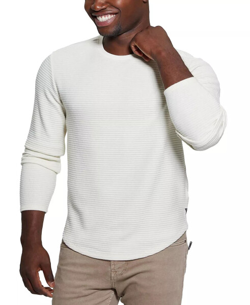 Men's James Textured-Knit Button-Down Shirt - Salt White - 4