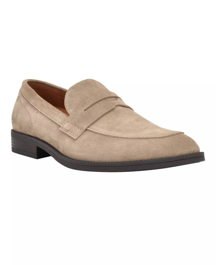 Men's Jay Pointy Toe Slip-On Dress Loafers Taupe Suede - 1