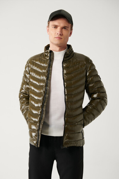 Men's Khaki Puffer Jacket - 2