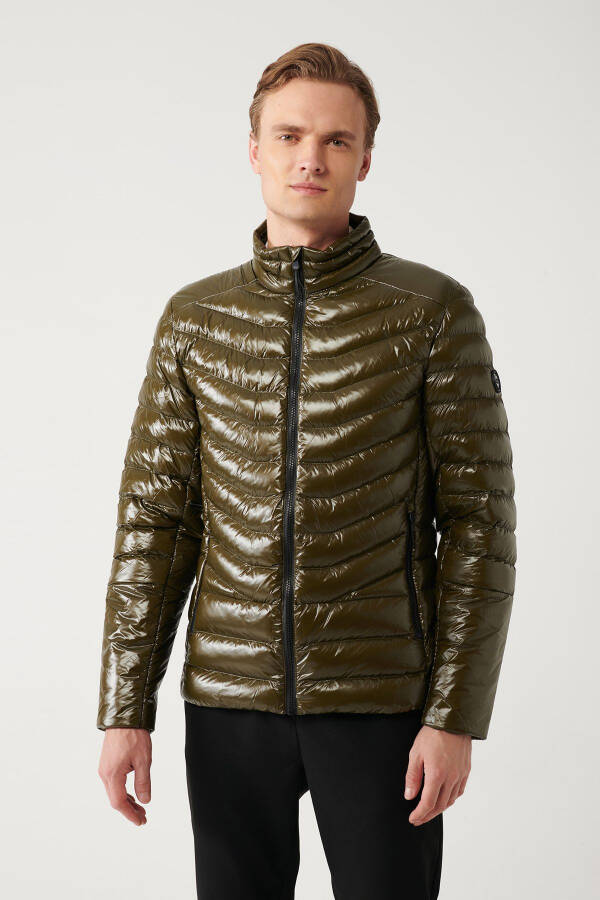 Men's Khaki Puffer Jacket - 4