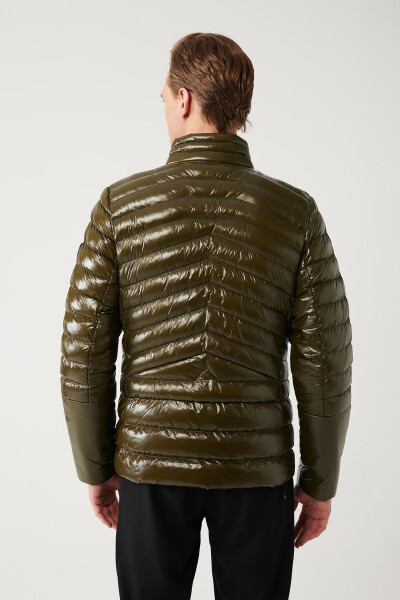 Men's Khaki Puffer Jacket - 5