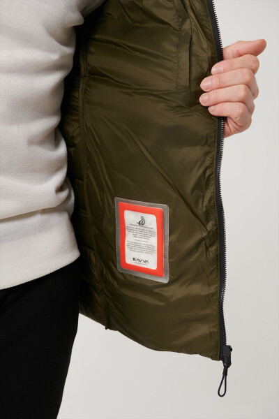 Men's Khaki Puffer Jacket - 6