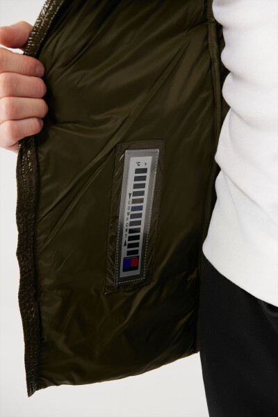 Men's Khaki Puffer Jacket - 7