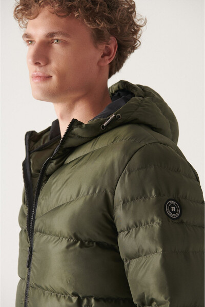 Men's Khaki Puffer Jacket - 2