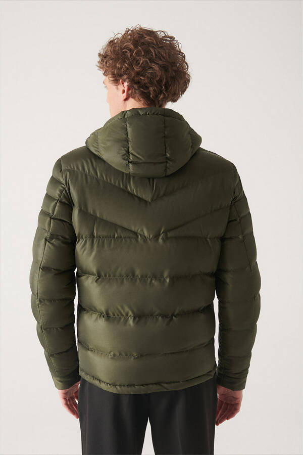 Men's Khaki Puffer Jacket - 4