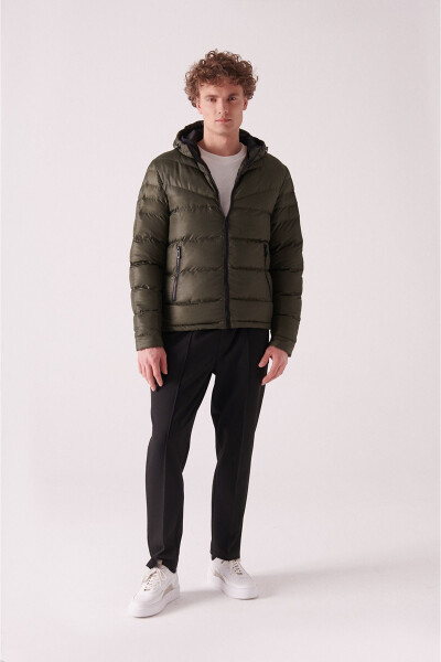 Men's Khaki Puffer Jacket - 5