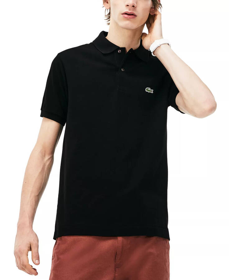 Men's L.12.12 Classic-Fit Short-Sleeve Piqué Polo Shirt Black - 1