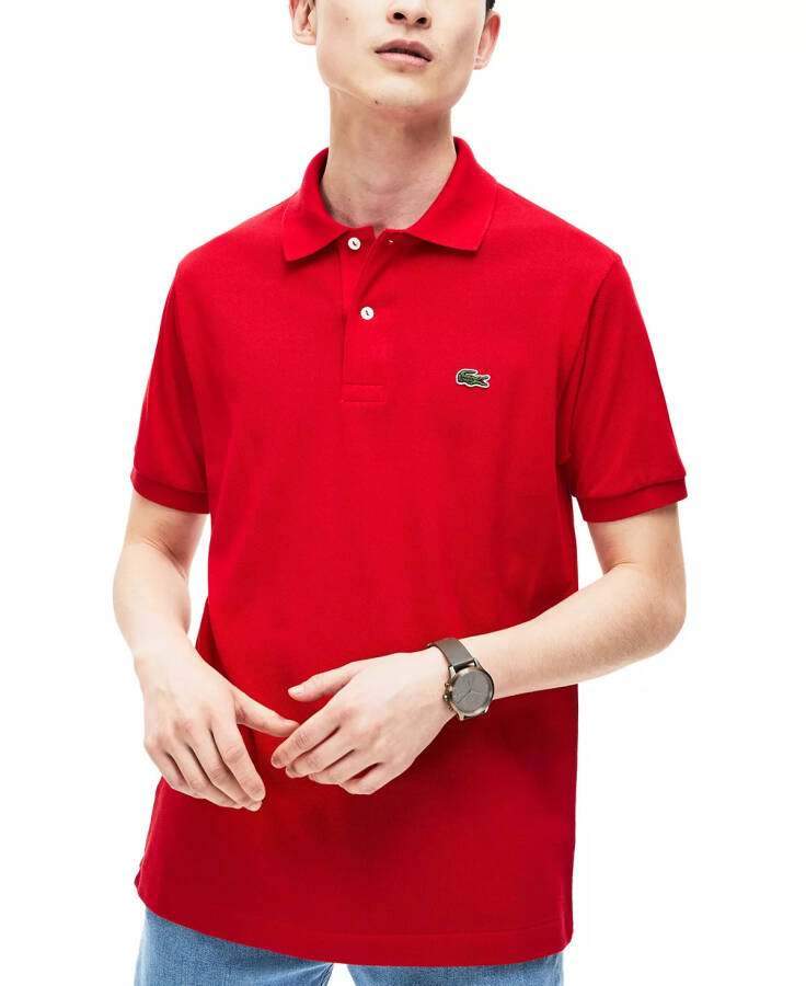 Men's L.12.12 Classic-Fit Short-Sleeve Piqué Polo Shirt Red - 1