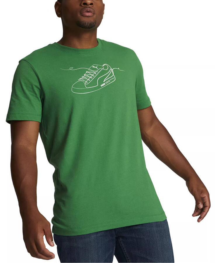 Men's Lace Up Regular-Fit Logo Graphic T-Shirt Archive Green-puma White - 1