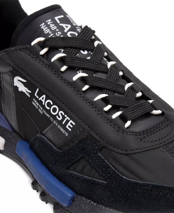 Men's Lacoste Elite Active Textile Sneakers Black/Navy - 6