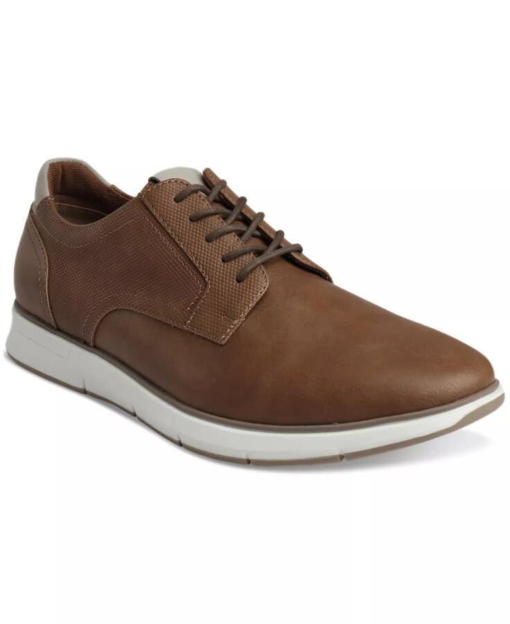 Men's Landan Faux-Leather Lace-Up Sneakers, Created for Modazone Brown - 1