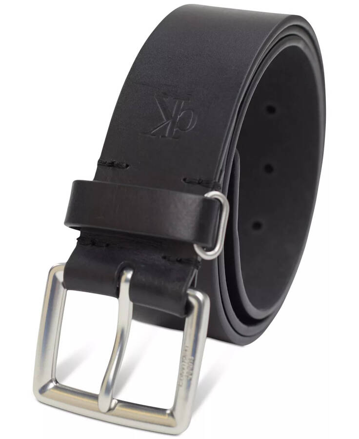 Men's Leather Belt with Keeper Ring Black - 2