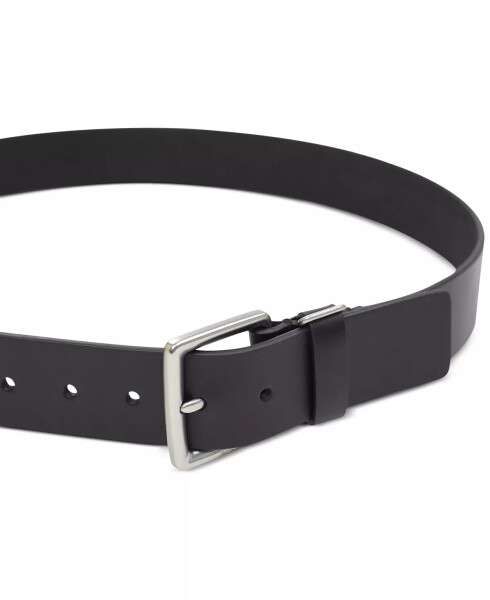 Men's Leather Belt with Keeper Ring Black - 3