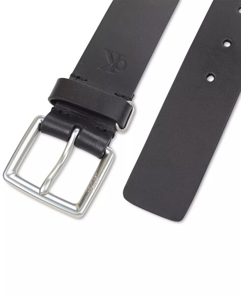 Men's Leather Belt with Keeper Ring Black - 4