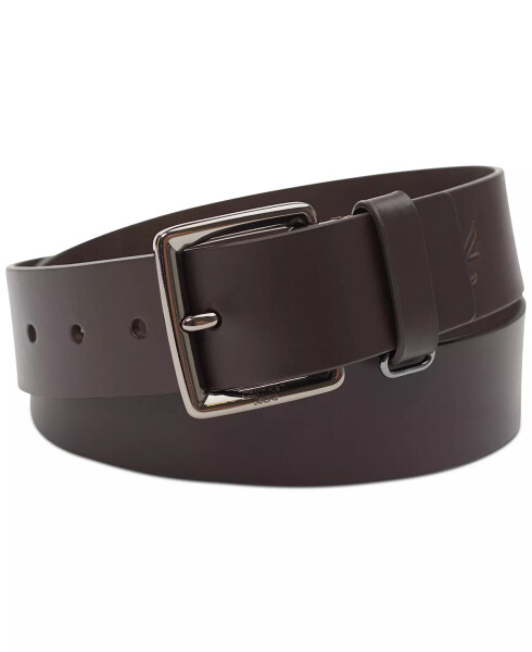 Men's Leather Belt with Keeper Ring Black - 6