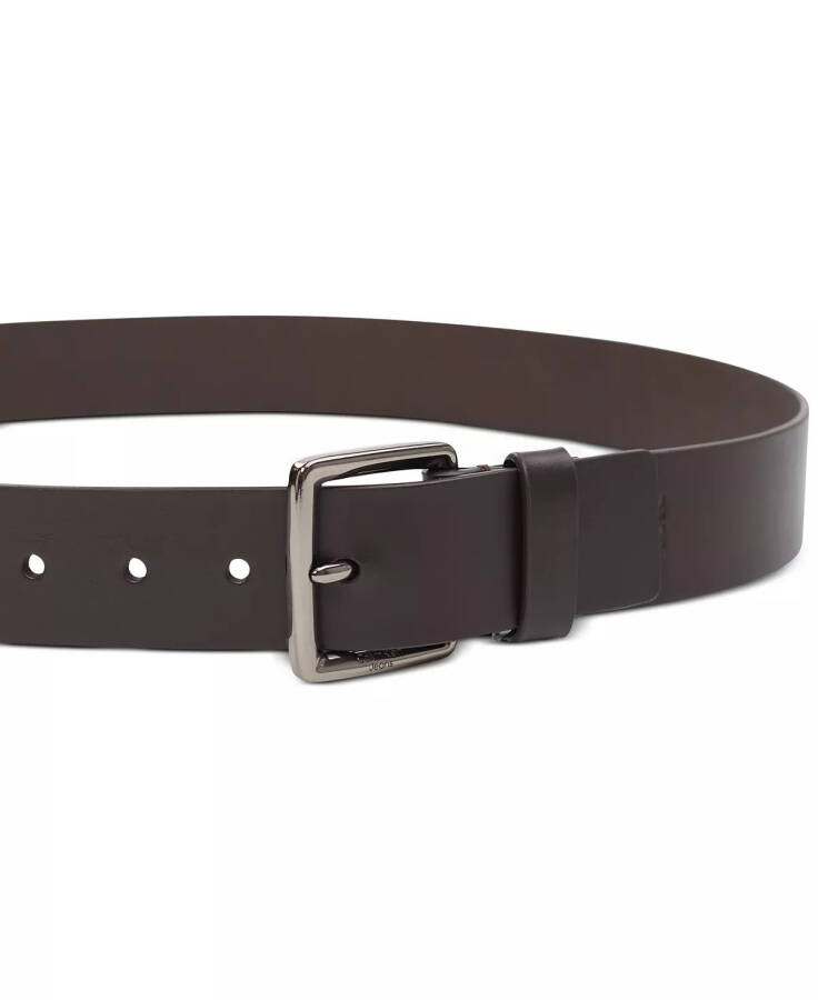 Men's Leather Belt with Keeper Ring Dark Brown - 3