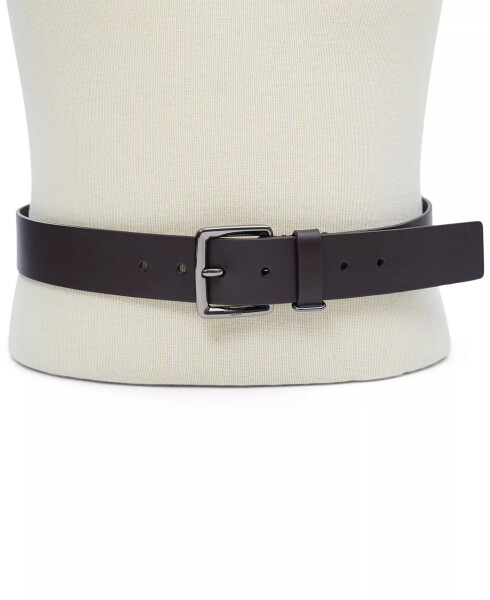 Men's Leather Belt with Keeper Ring Dark Brown - 5