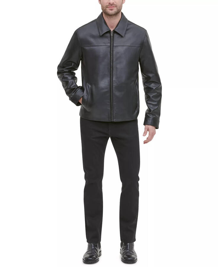 Men's Leather Jacket, Created for Modazone Black - 1