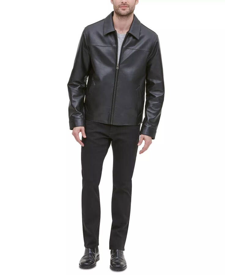 Men's Leather Jacket, Created for Modazone Black - 2