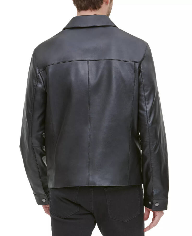 Men's Leather Jacket, Created for Modazone Black - 5